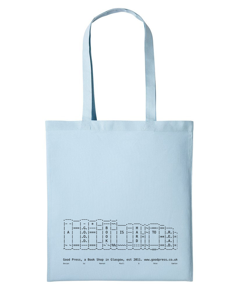 A GOOD BOOK IS HARD TO READ TOTE BAG by Hannah Myall and Pete Gamlen