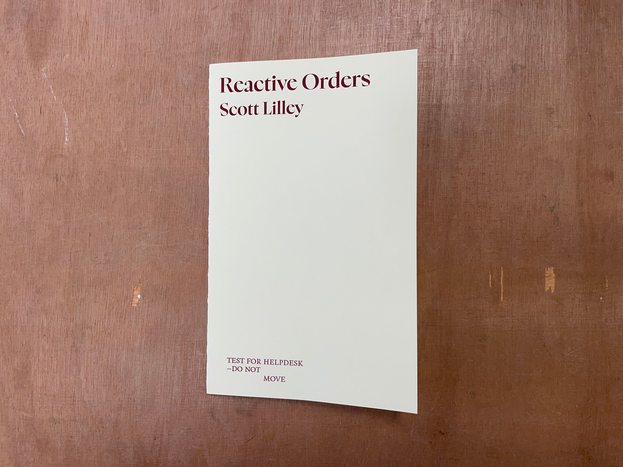 REACTIVE ORDERS by Scott Lilley