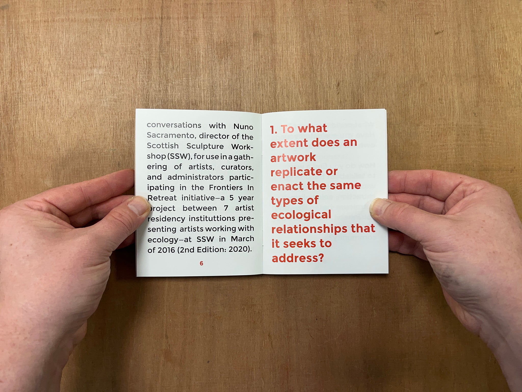 BREAK DOWN WORKBOOK #1—QUESTIONS FOR EVALUATING ART THAT CONCERNS ITSELF WITH ECOLOGY
