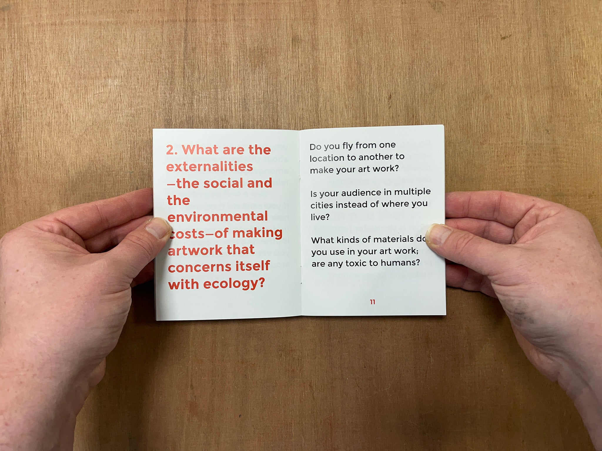 BREAK DOWN WORKBOOK #1—QUESTIONS FOR EVALUATING ART THAT CONCERNS ITSELF WITH ECOLOGY