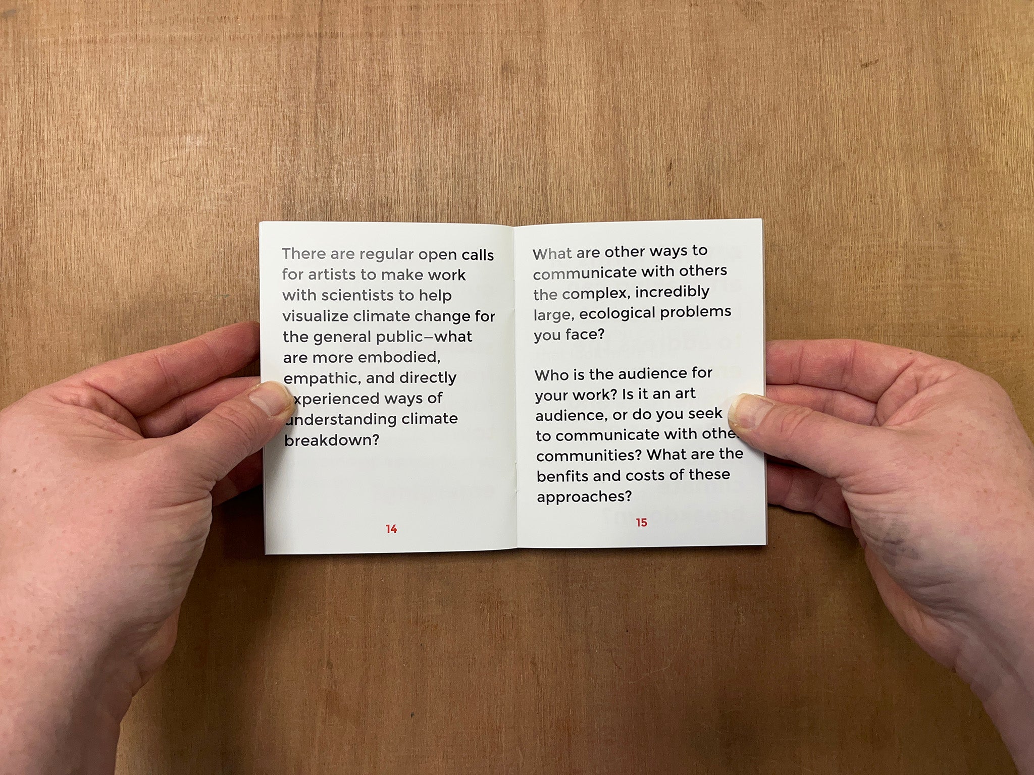 BREAK DOWN WORKBOOK #1—QUESTIONS FOR EVALUATING ART THAT CONCERNS ITSELF WITH ECOLOGY