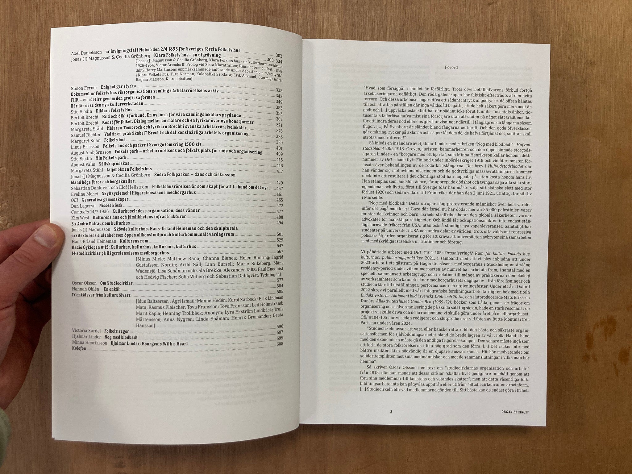 OEI # 104–105: ORGANISERING!? RUM FÖR KULTUR: FOLKETS HUS, KULTURHUS, PUBLICERINGSPRAKTIKER (ORGANIZATION!? ROOM FOR CULTURE: THE PEOPLE'S HOUSE, CULTURE HOUSE, PUBLICATION PRACTICES)