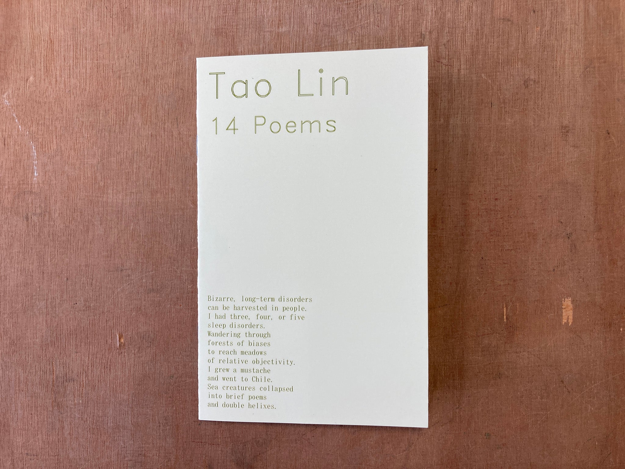 14 POEMS by Tao Lin