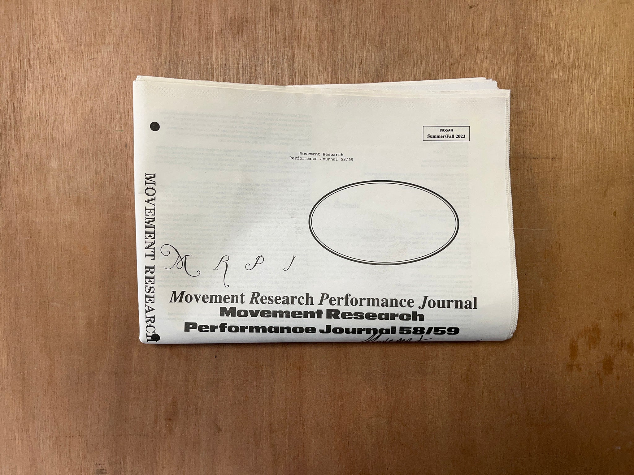 MOVEMENT RESEARCH PERFORMANCE JOURNAL: ISSUE #58/59