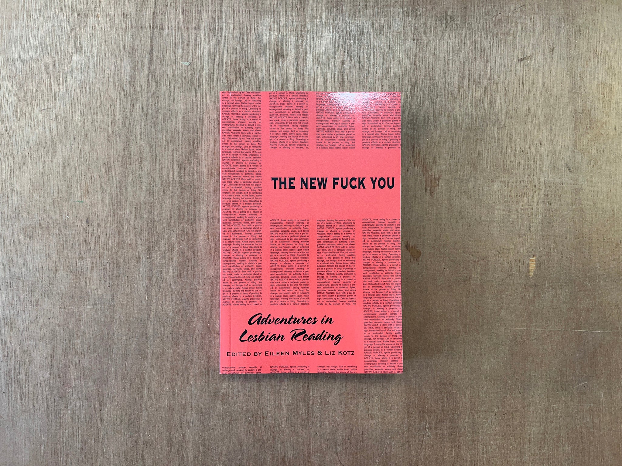 THE NEW FUCK YOU: ADVENTURES IN LESBIAN READING Edited by Eileen Myles & Liz Kotz