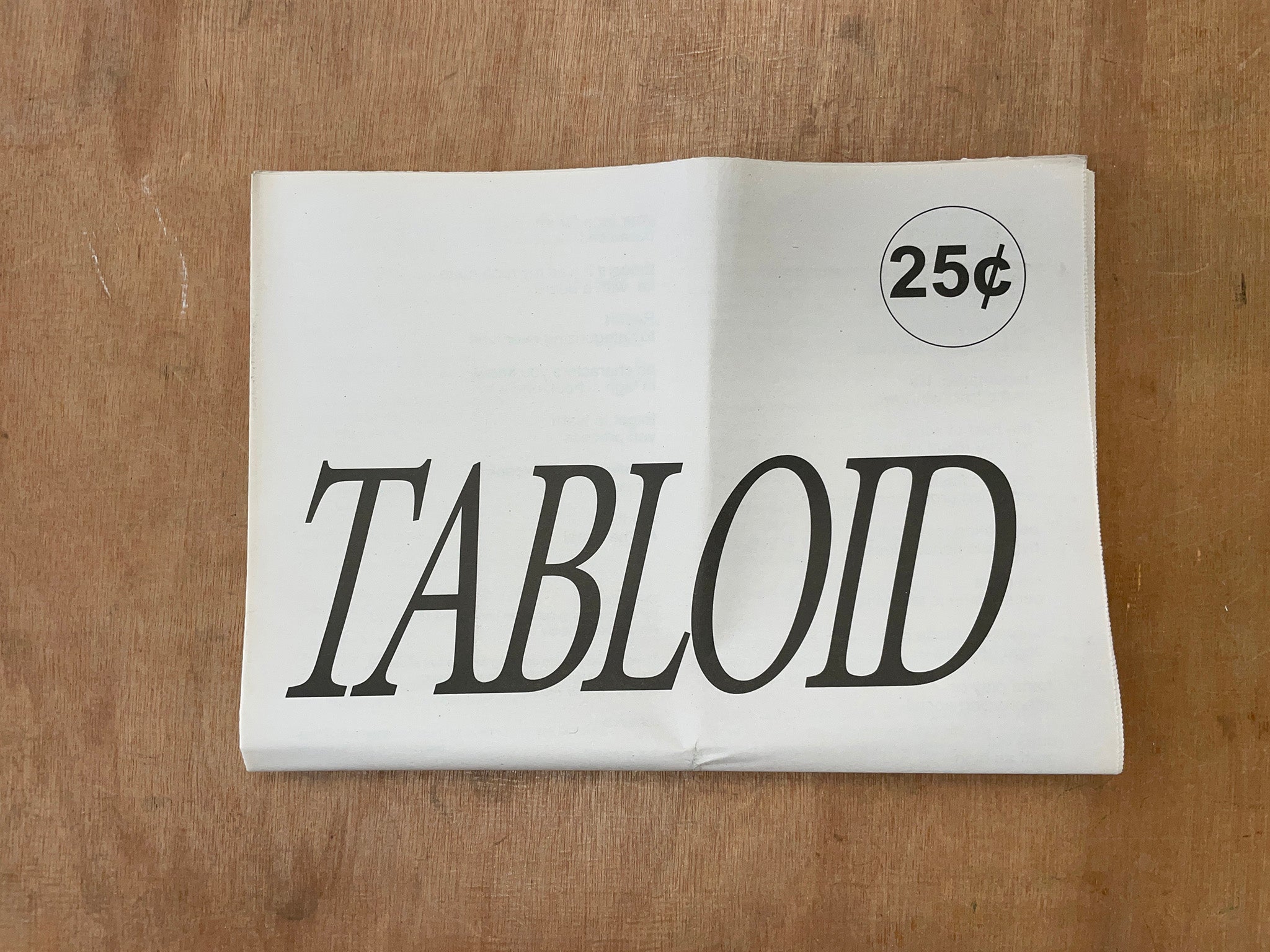 TABLOID 01 by Nat Marcus and Zoe Darsee