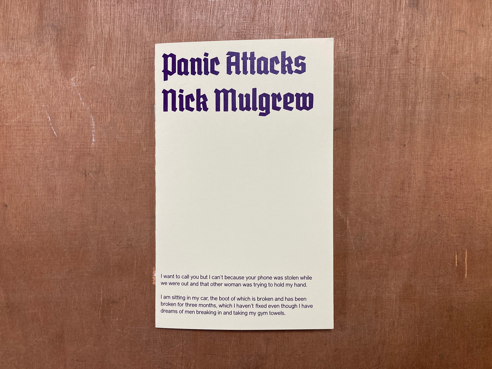 PANIC ATTACKS by Nick Mulgrew