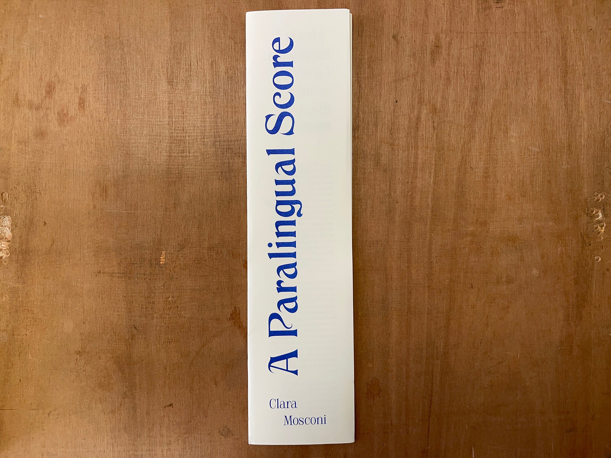 A PARALINGUAL SCORE by Clara Mosconi