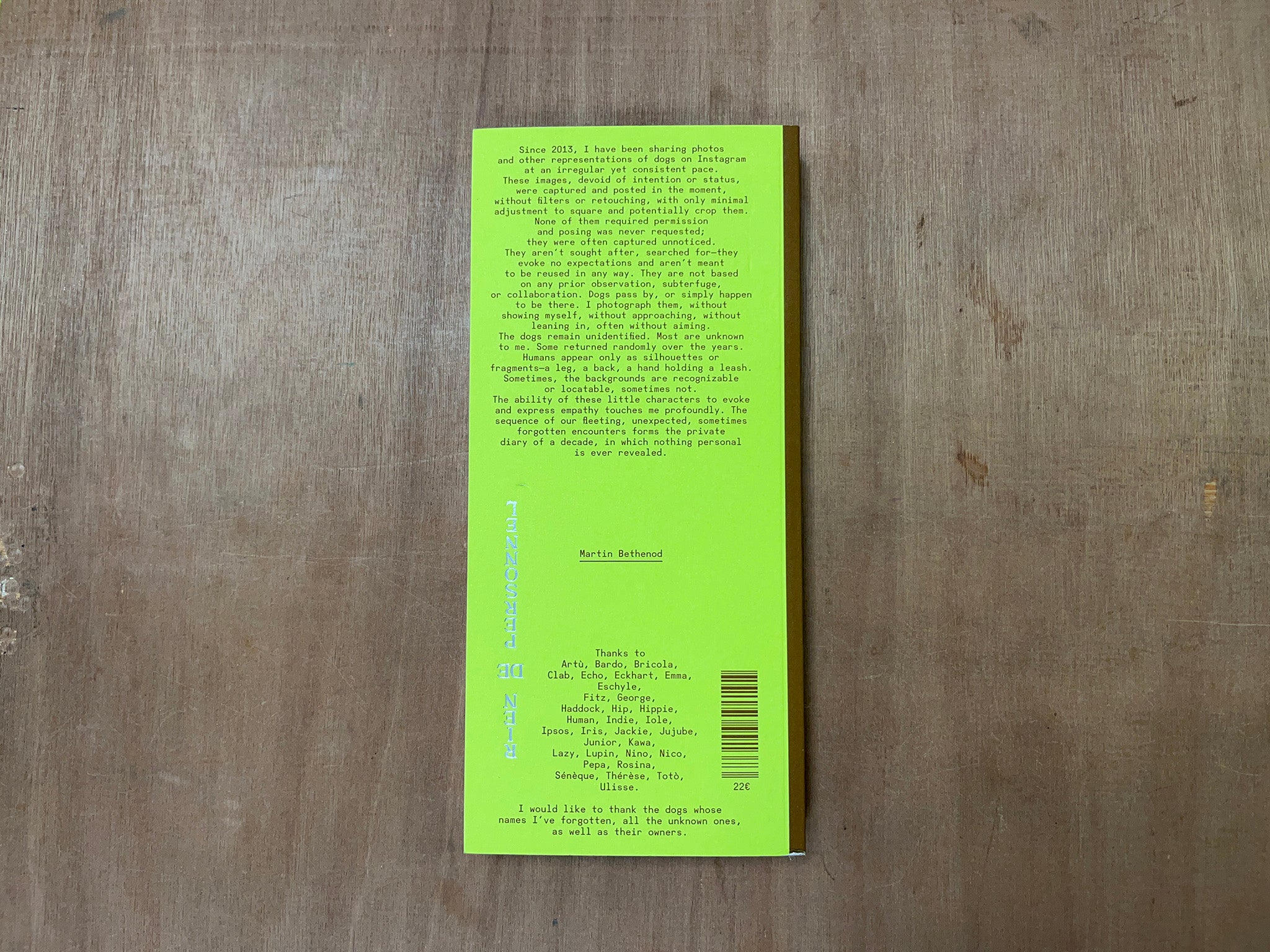 RIEN DE PERSONNEL by Martin Bethenod