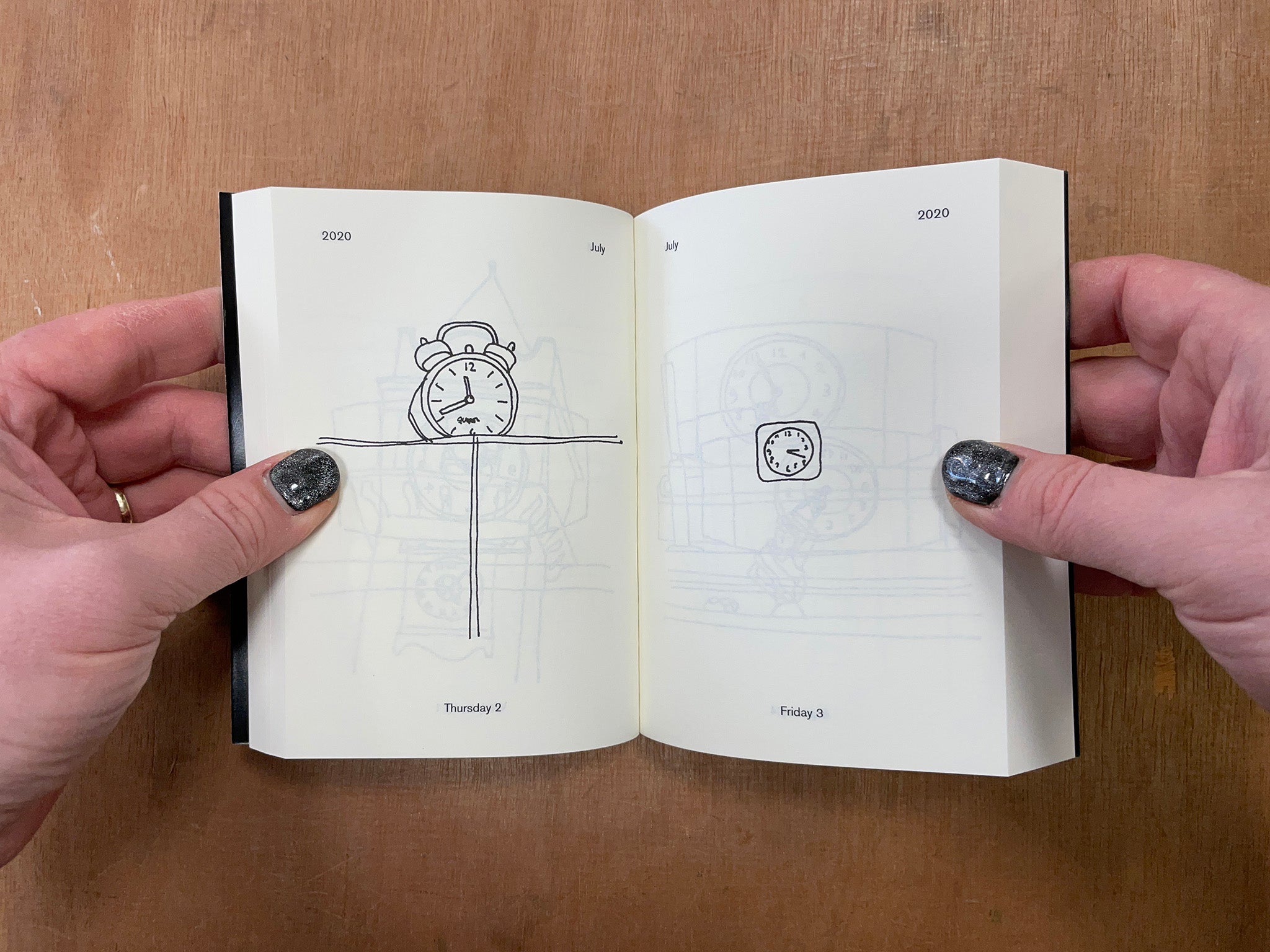 ONE MINUTE CLOCK DRAWINGS by Eleonora Marton