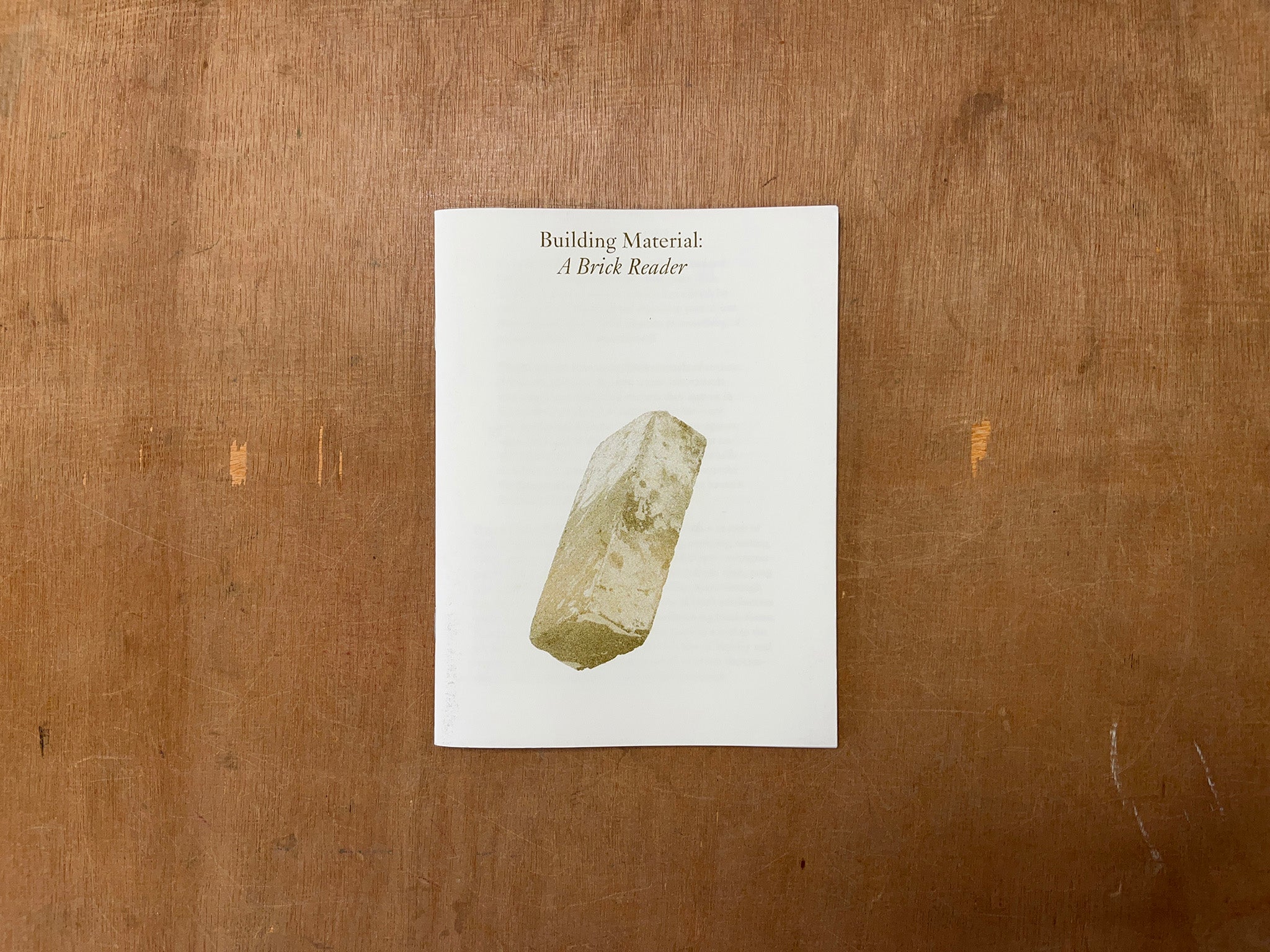 BUILDING MATERIAL: A BRICK READER by Malia Haines-Stewart, Jacob Lindg ...