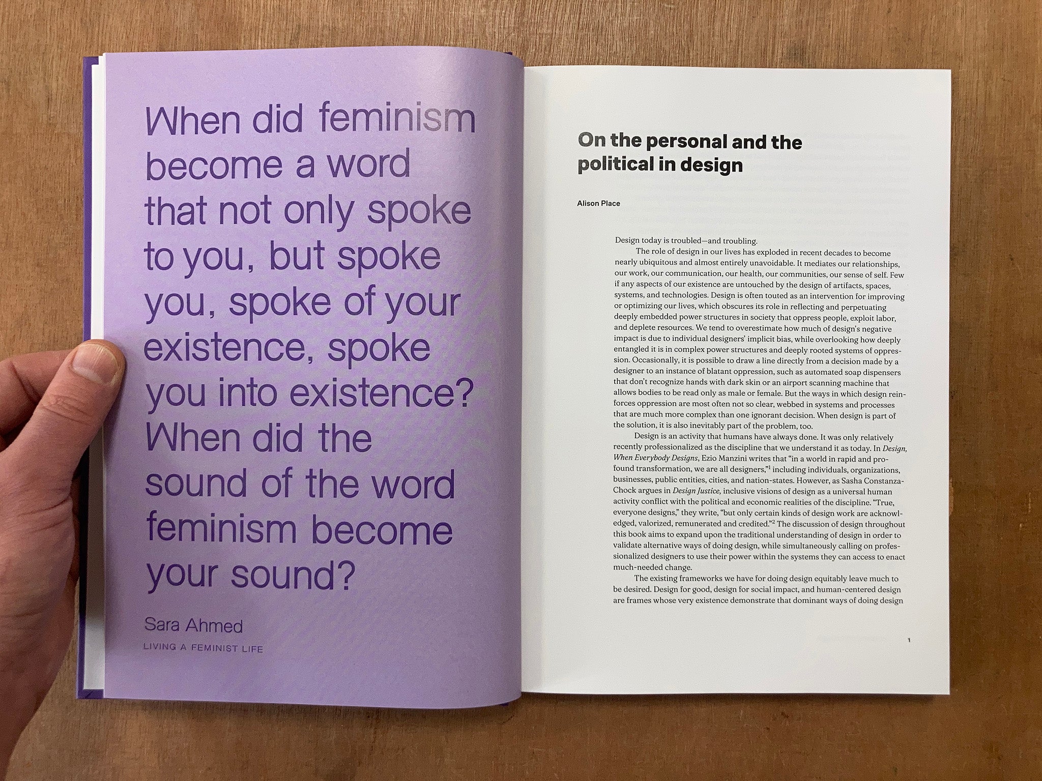 FEMINIST DESIGNER: ON THE PERSONAL AND THE POLITICAL IN DESIGN edited by Alison Place