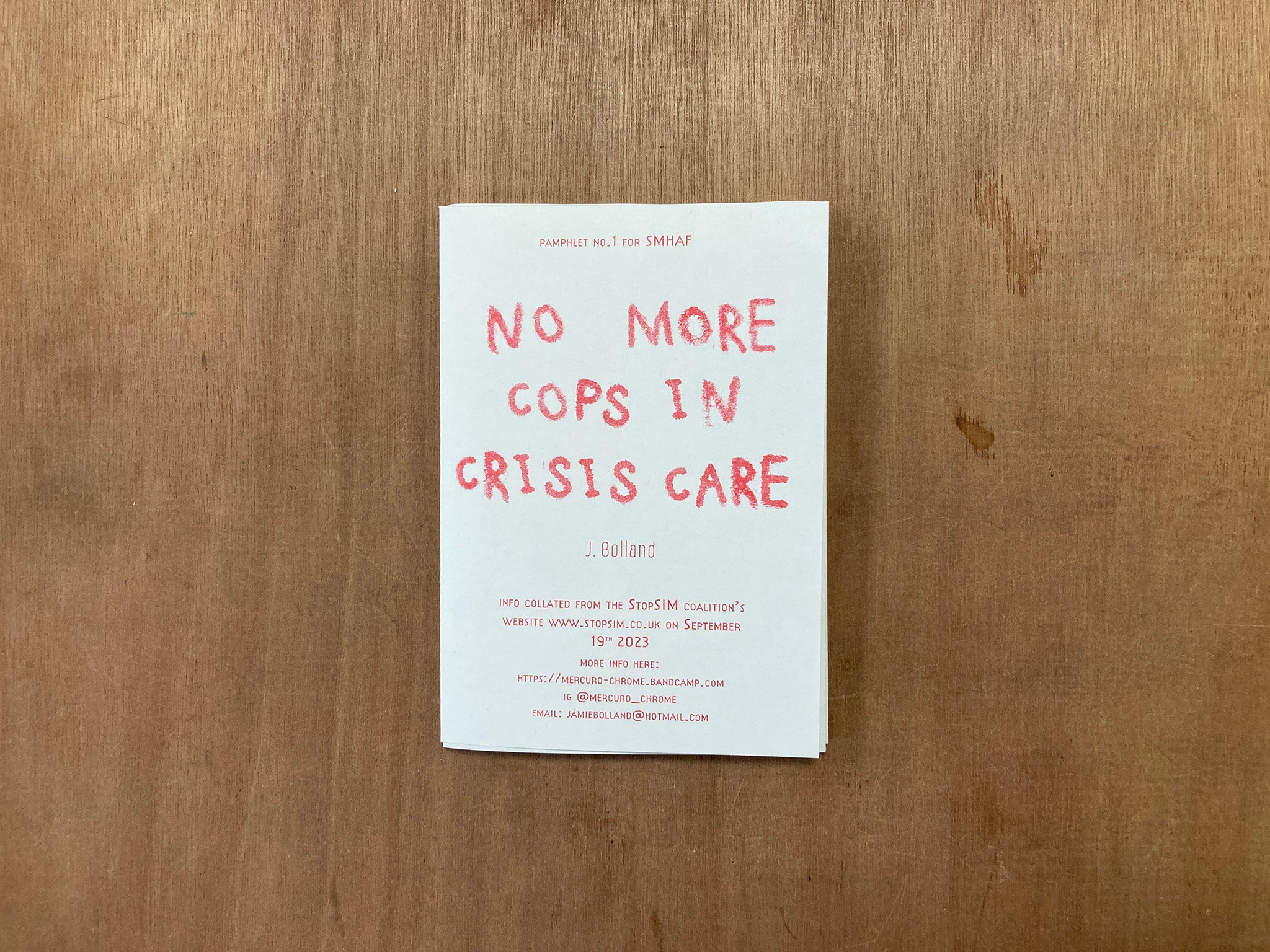 NO MORE COPS IN CRISIS CARE by J. Bolland
