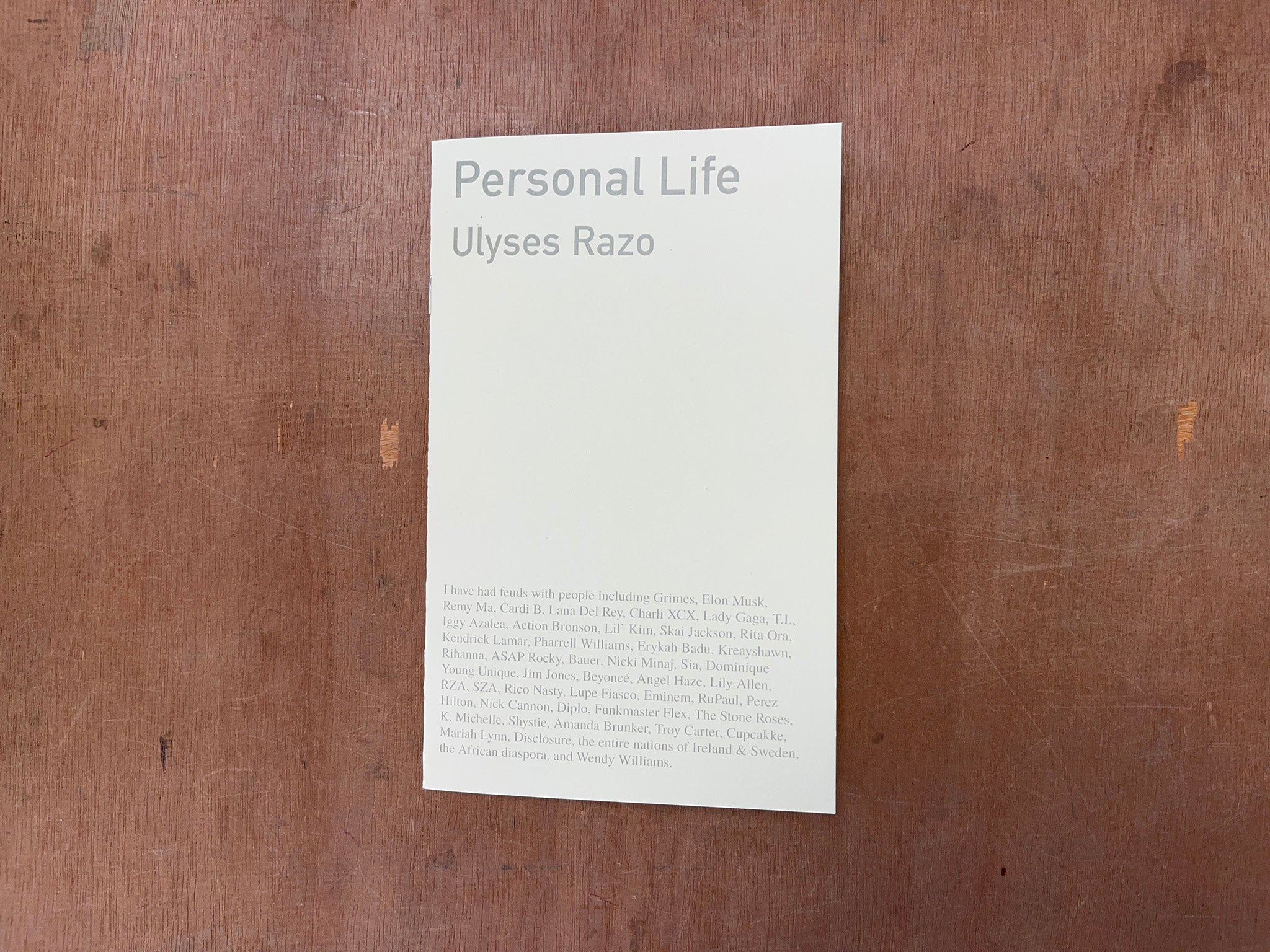 PERSONAL LIFE by Ulyses Razo