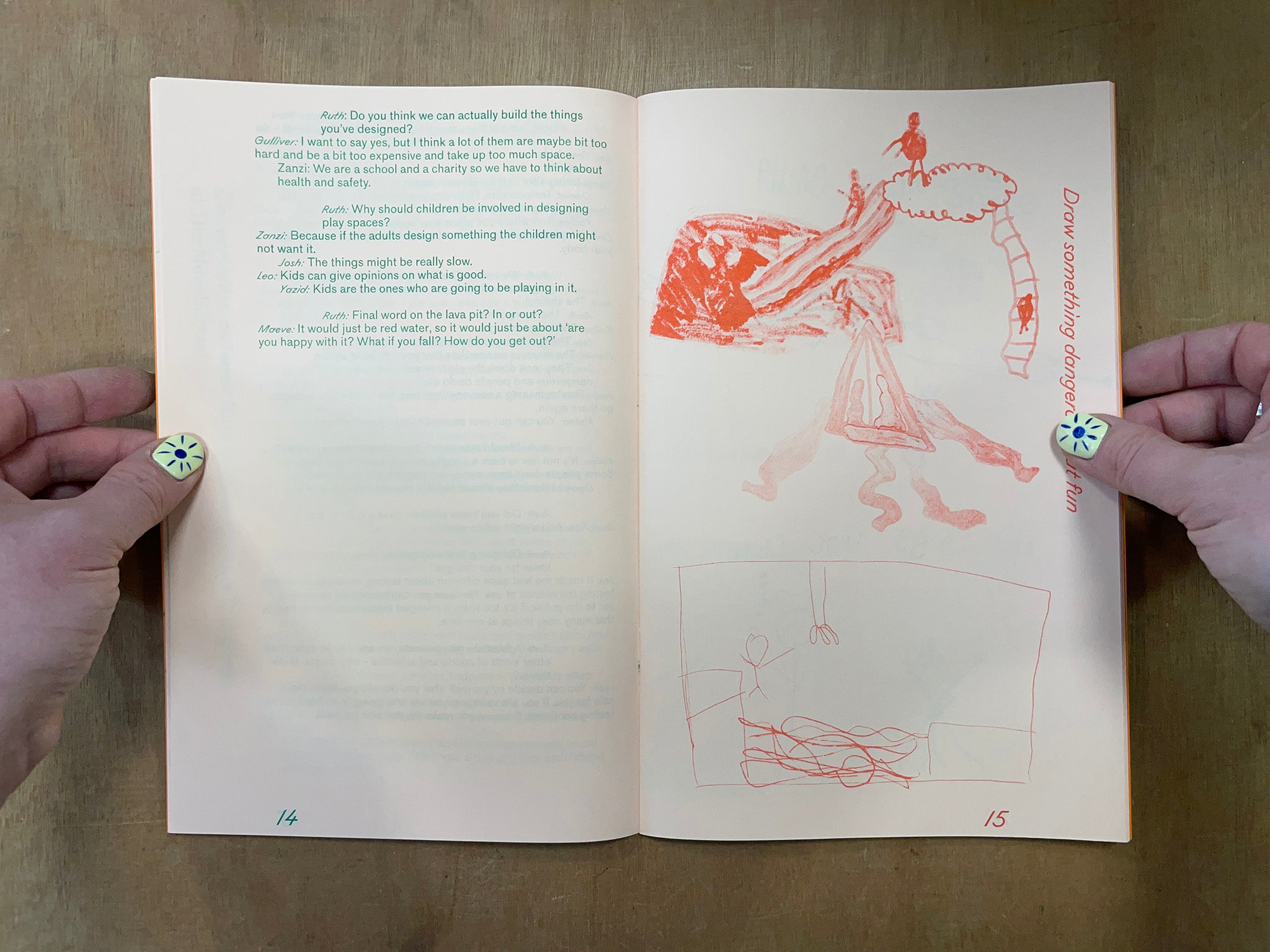DRAWING RISKY PLAY by Ruth Beale & children at The New School