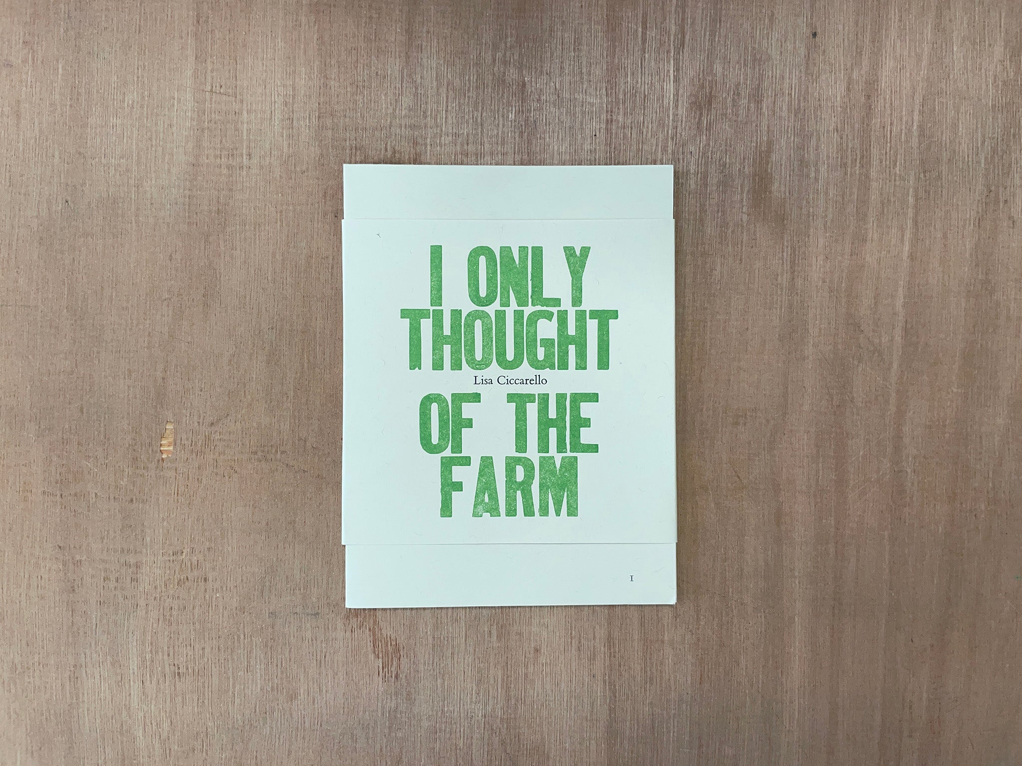I ONLY THOUGHT OF THE FARM by Lisa Ciccarello