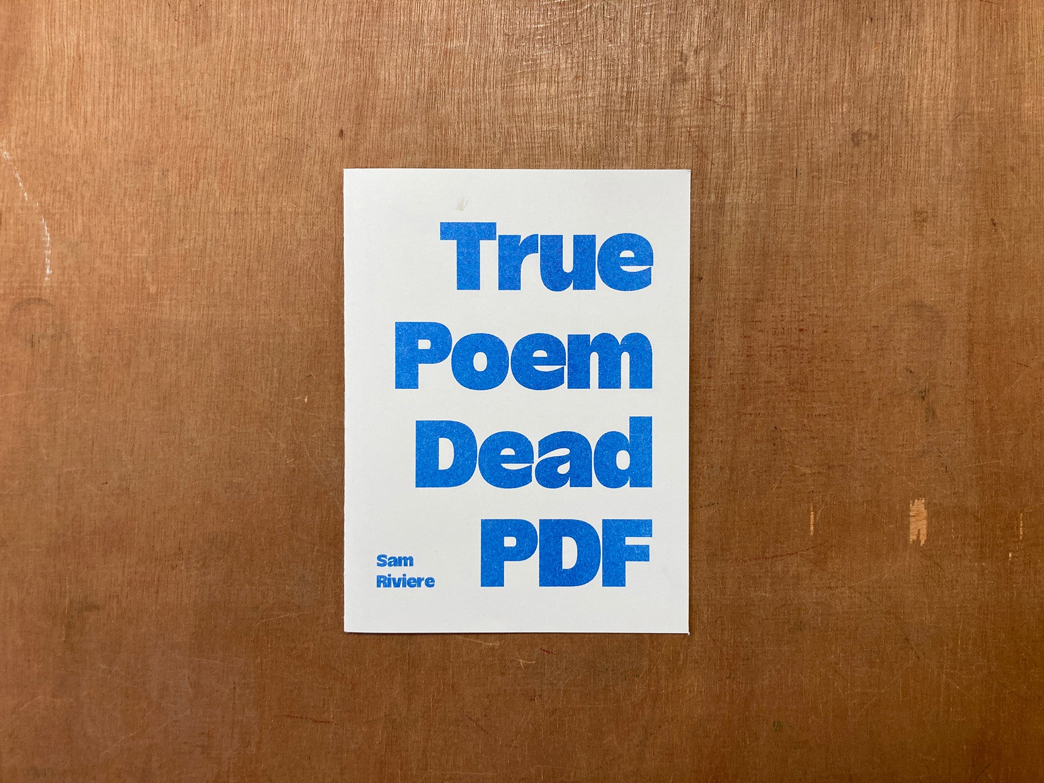 TRUE POEM / DEAD PDF by Sam Riviere