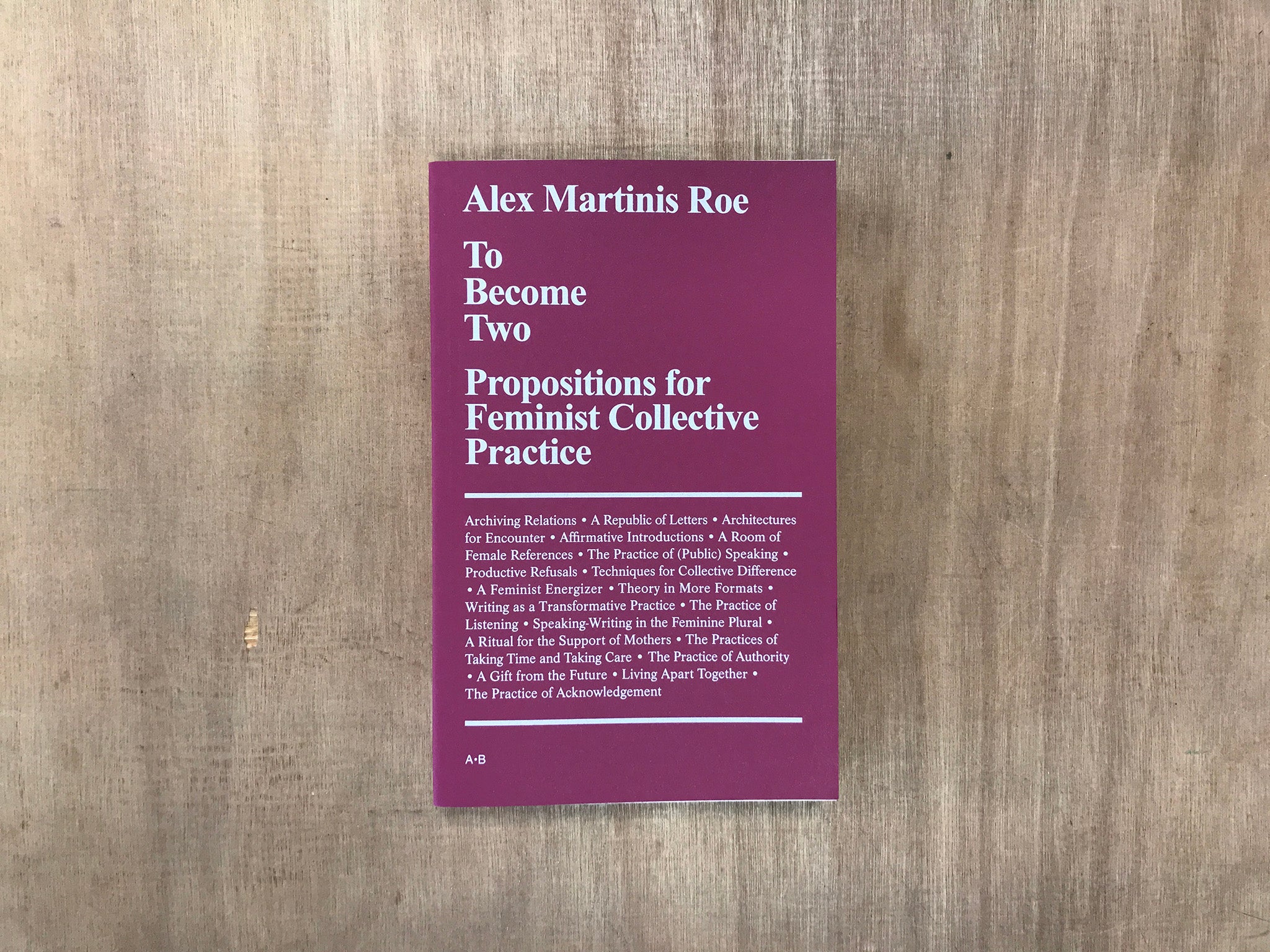 TO BECOME TWO – PROPOSITIONS FOR FEMINIST COLLECTIVE PRACTICE by Alex Martinis Roe