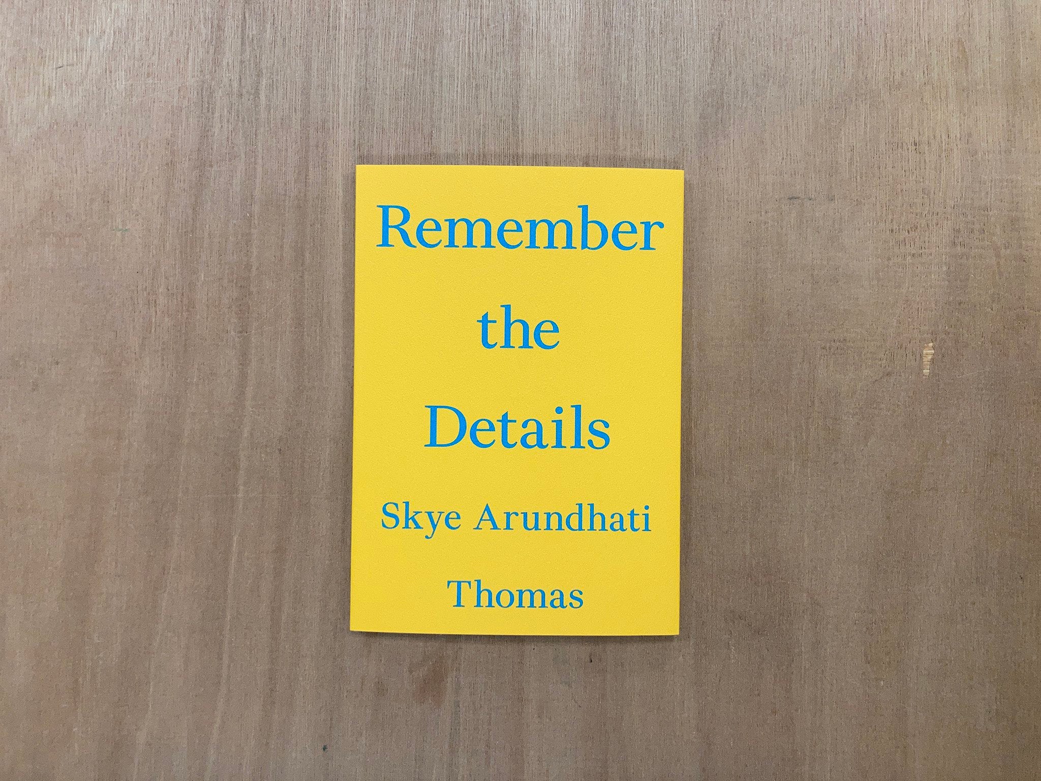 REMEMBER THE DETAILS by Skye Arundhati Thomas