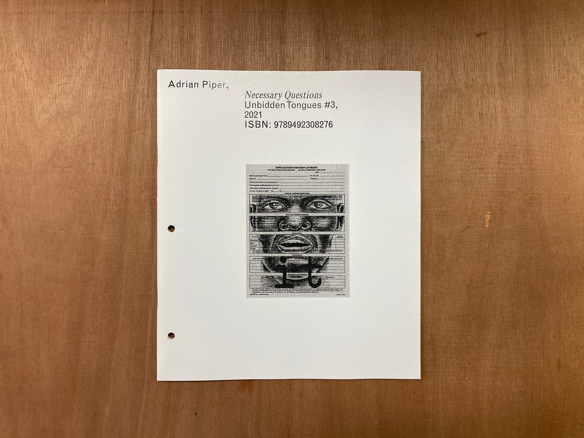 NECESSARY QUESTIONS by Adrian Piper