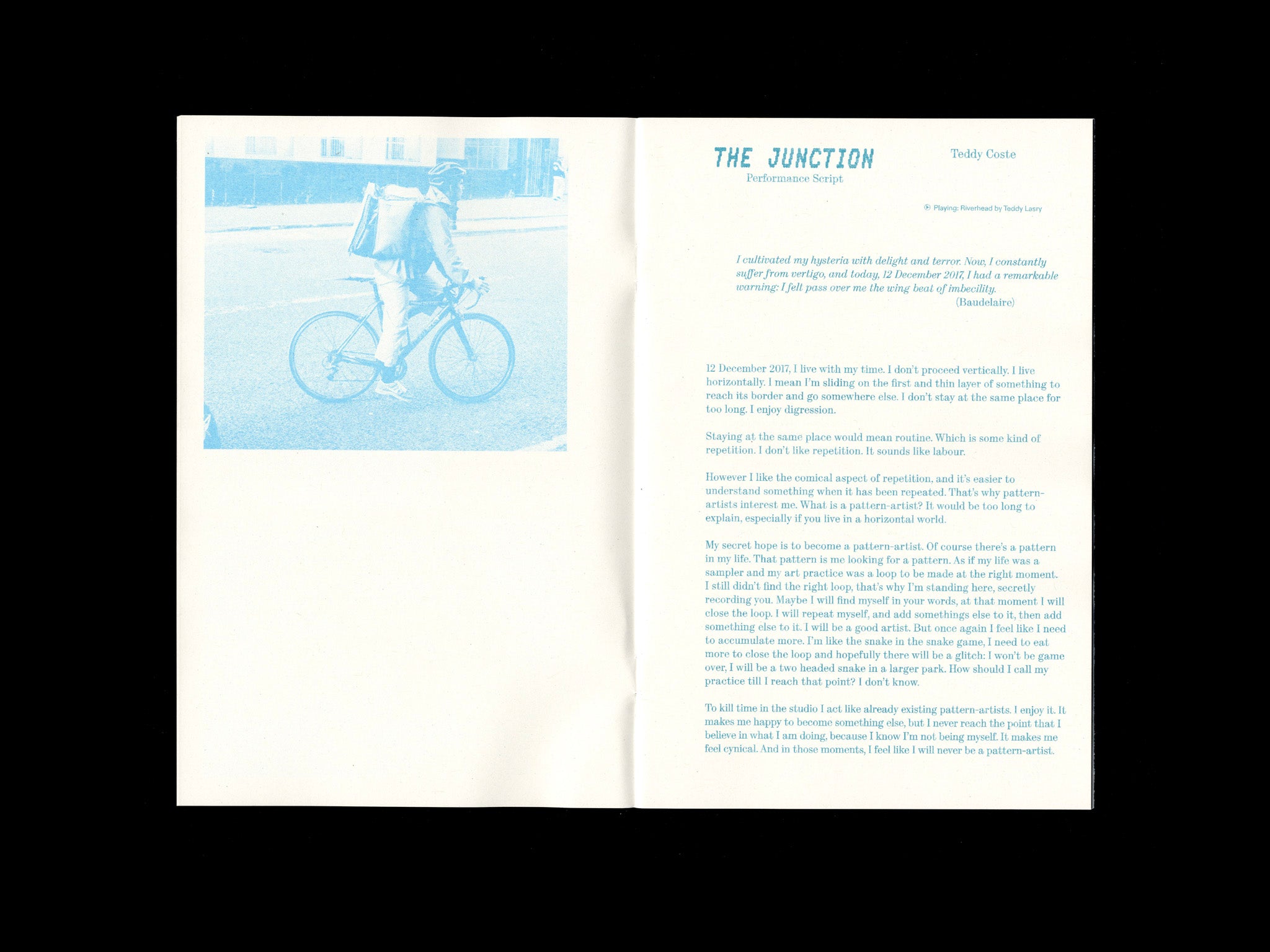 THE JUNCTION: DOCUMENTATION OF A PERFORMANCE BY TEDDY COSTE