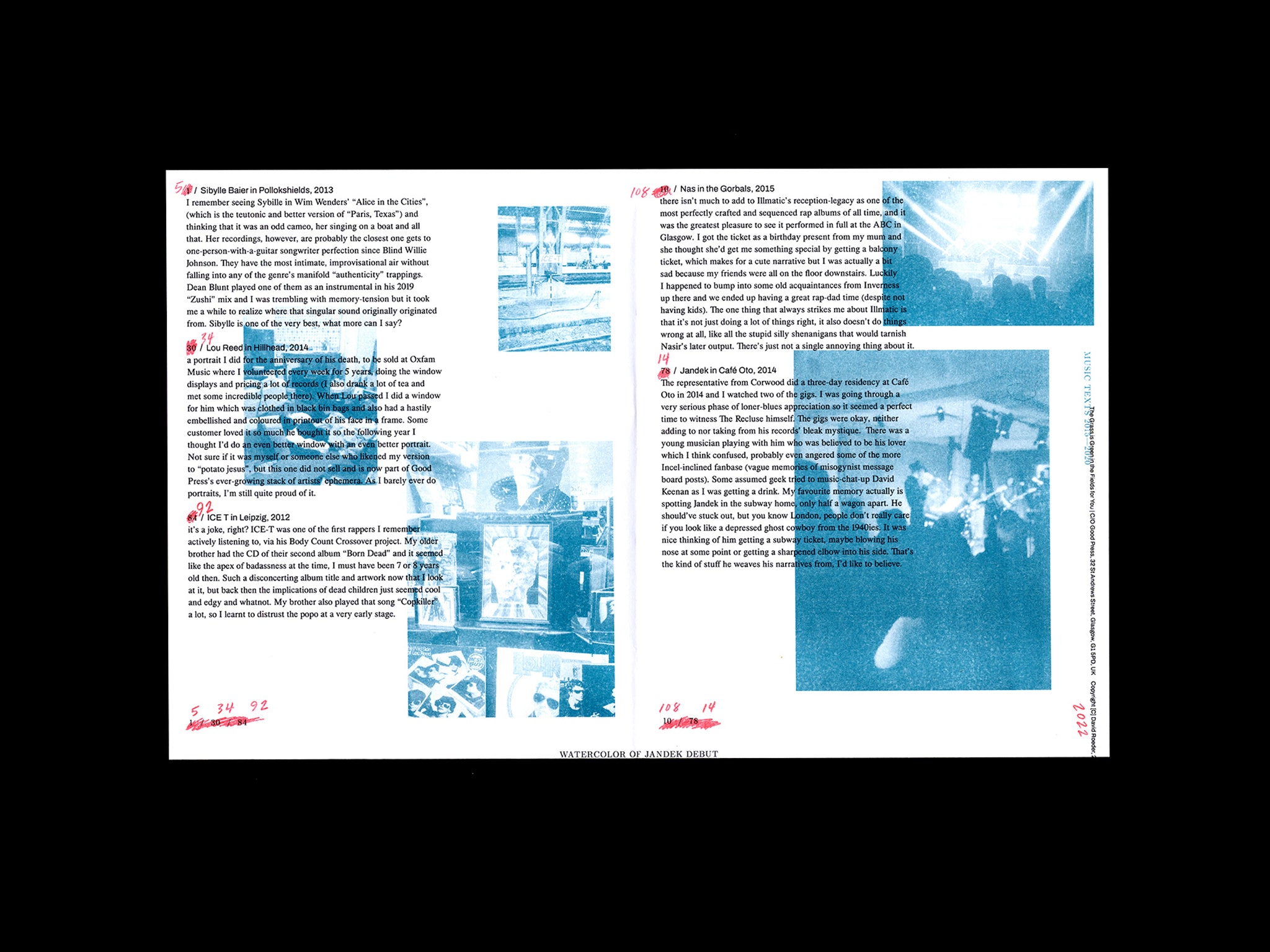 WATERCOLOR OF JANDEK DEBUT: MUSIC TEXTS 2015-2020 by David Roeder